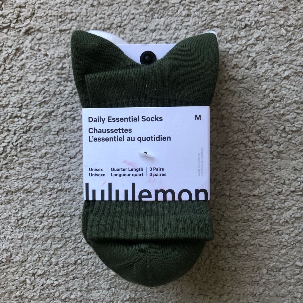 lululemon- Daily Essential Socks.3 Pack. NWT.
